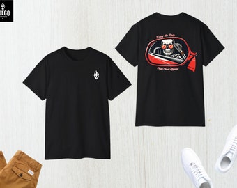 Enjoy the Ride Skeleton Tee / Skeleton Car T-shirt / Sports Car Graphic Shirt / Back Design T-shirt