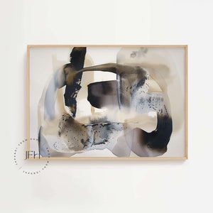 Wabi Sabi Watercolor Japandi Abstract Wall Art - Digital Art Print, Textural, Japandi Wall Art, Minimalist, Downloadable, Printable