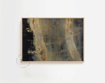 Rustic Earth Tone Wall Art, Brown Abstract Print, Textured Minimalist Decor, Japandi Digital Download