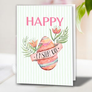 Easter Digital Card Downloadable 5x7 Print-at-Home Easter Card, Easter Celebrations w/Family Happy Easter Instant Download Print at Home