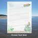 Ocean Themed Stationary, 5 Colors, 2 Sizes 8.5 X 11 and A4, Lined and ...