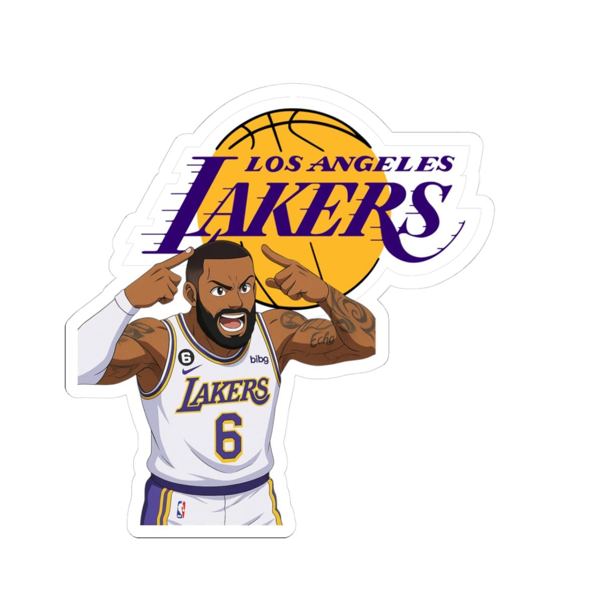 Los Angeles Lakers Vinyl Decal - 6x2 Inch White Team Logo Sticker For Car, Window, Or Wall 9 thumbnail image