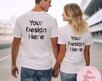 Bella Canvas 3001 White Mockup, Gameday Mockup, Football Mockup, Couples Mockup, Team Mockup, Sports Mockup, White Shirt Mockup