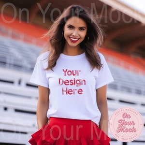 Bella Canvas 3001 White Mockup, Gameday Mockup, Football Mockup, Team Mockup, Sports Mockup, White Shirt Mockup, TShirt Mockup