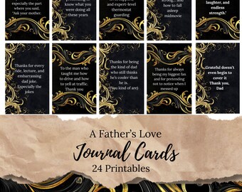 Tarjetas de diario basura "Amor de padre": Efímeras negras y doradas (descarga digital)