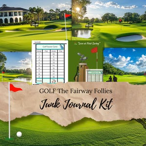 GOLF Fairway Follies Junk Journal Kit: Vaderdag komt eraan! Alles wat je nodig hebt om een geweldig cadeau voor papa te maken! JJK001