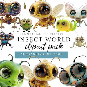 INSECT WORLD CLIPART : explorez les petites créatures du royaume de la nature. Idéal pour les soirées éducatives, à thème, les sites Web et les projets pour enfants. 3DA001