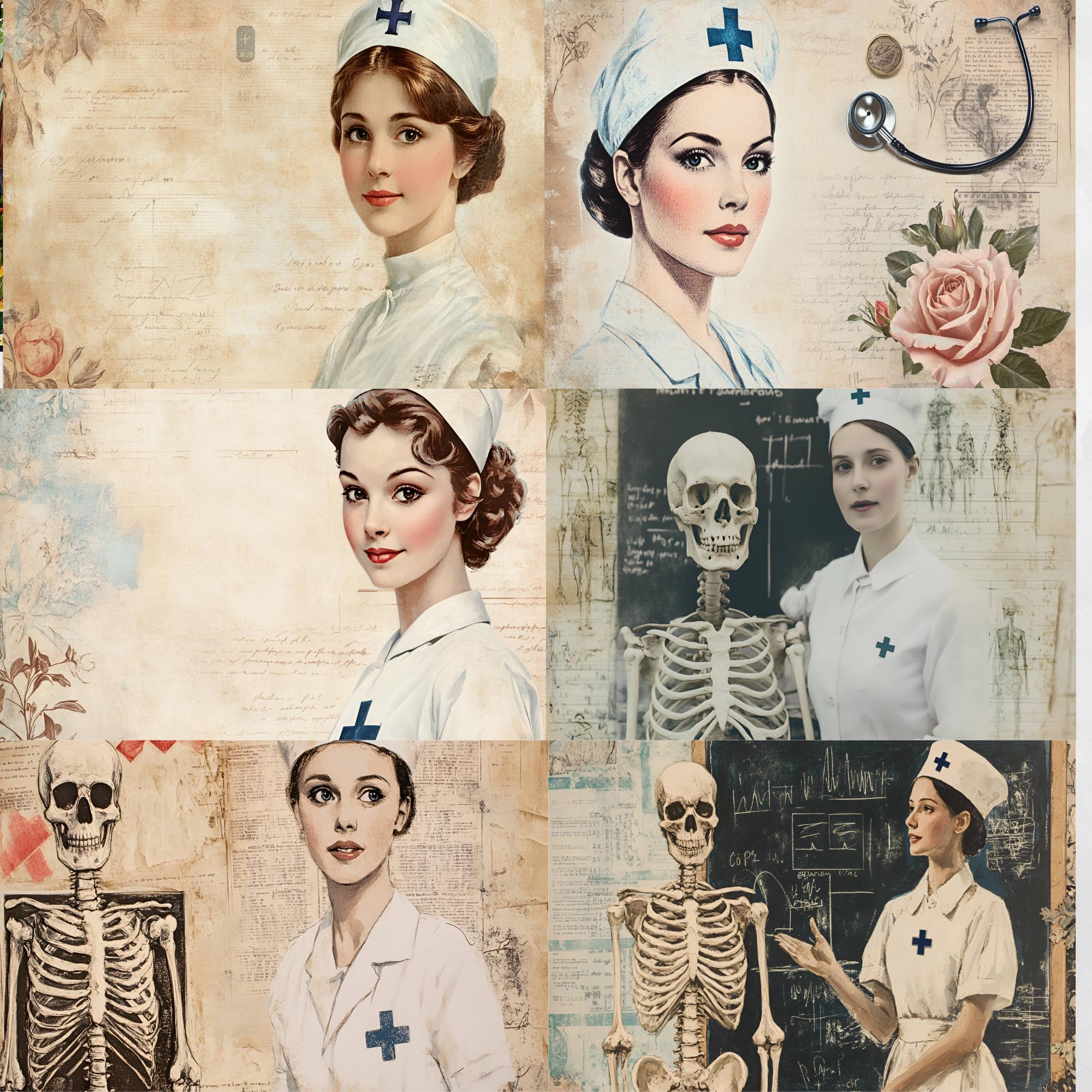 A Nurse's Life Vintage Junk Journal Pages – 20 Nursing-themed Printable Papers for Scrapbooking ...
