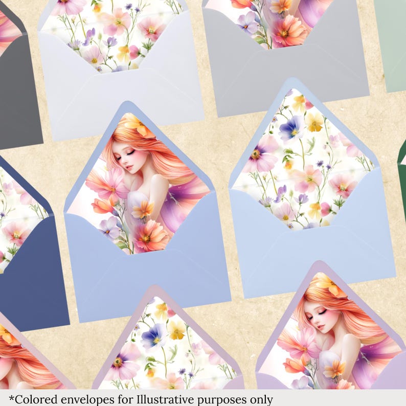 Wildflower Fairies Envelope Liners | Printable Floral Inserts | Junk ...
