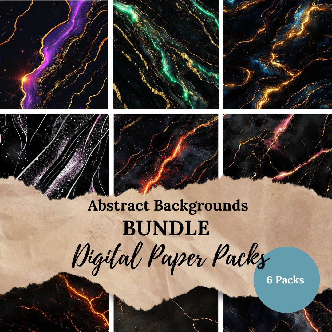 Abstract Backgrounds BUNDLE 72 Digital Papers: 6 Packs in One, Pink ...
