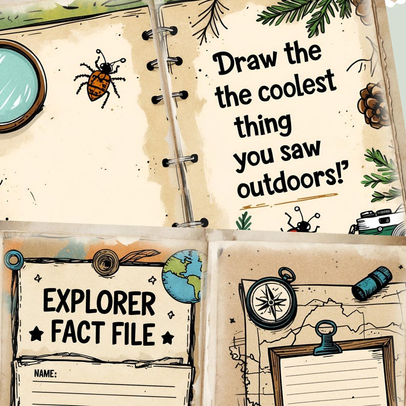 Kids' Explorer Junk Journal Kit: Printable Adventure Scrapbook (digital ...