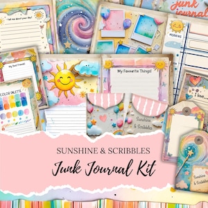 Kit de journal indésirable Sunshine & Scribbles pour enfants | Pages, étiquettes, pochettes et cartes de journal indésirable pour enfants à imprimer | Apprentissage émotionnel, MI04