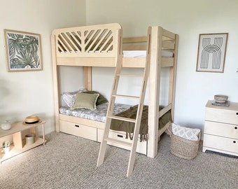 Wooden kids bunk bed