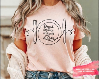 Homecook T-Shirt Funny Chef Shirt Cooking Chef Shirts Culinary Cooks Tshirt Foodie Tshirts Kitchen Tees Blessed Are Those Who Wash My Dishes