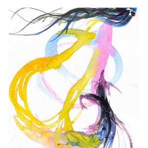 Bewuste Peer door zwaartekracht, 2023, aquarelkaart, koudgeperst papier