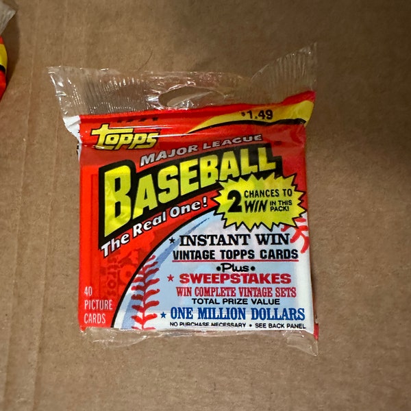 5 PACKS-1991 Topps Baseball Sealed Pack 40 Cards Chipper Jones Rookie Griffey Jr