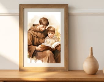 Heiliger Antonius von Padua: Patron der verlorenen und gestohlenen Artikel Aquarell DIGITAL DOWNLOAD