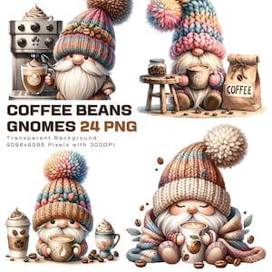 Watercolor Coffee Beans Gnome ,Coffee gnomes png, Coffee latte gnome, Cute gnomes clipart, Coffee png, Coffee lover png, sublimate png