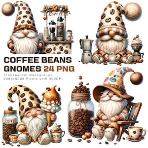 Watercolor Coffee Beans Gnome ,Coffee gnomes png, Coffee latte gnome, Cute gnomes clipart, Coffee png, Coffee lover png, sublimate png