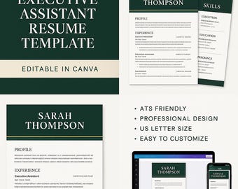 ATS-Friendly Executive Assistant Resume Template | Modern Canva CV
