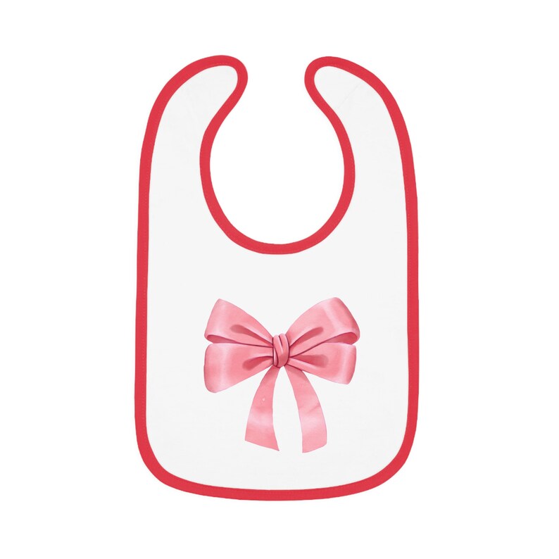 Cute Coquette Bow Baby Contrast Trim Jersey Bib image 4