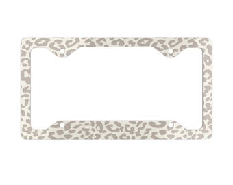 Coquette Cheetah Print Metal License Plate Frame: Y2k Car Decor