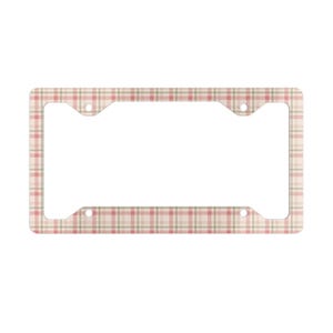 Coquette Plaid Metal License Plate Frame