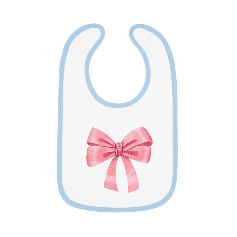 Cute Coquette Bow Baby Contrast Trim Jersey Bib image 3