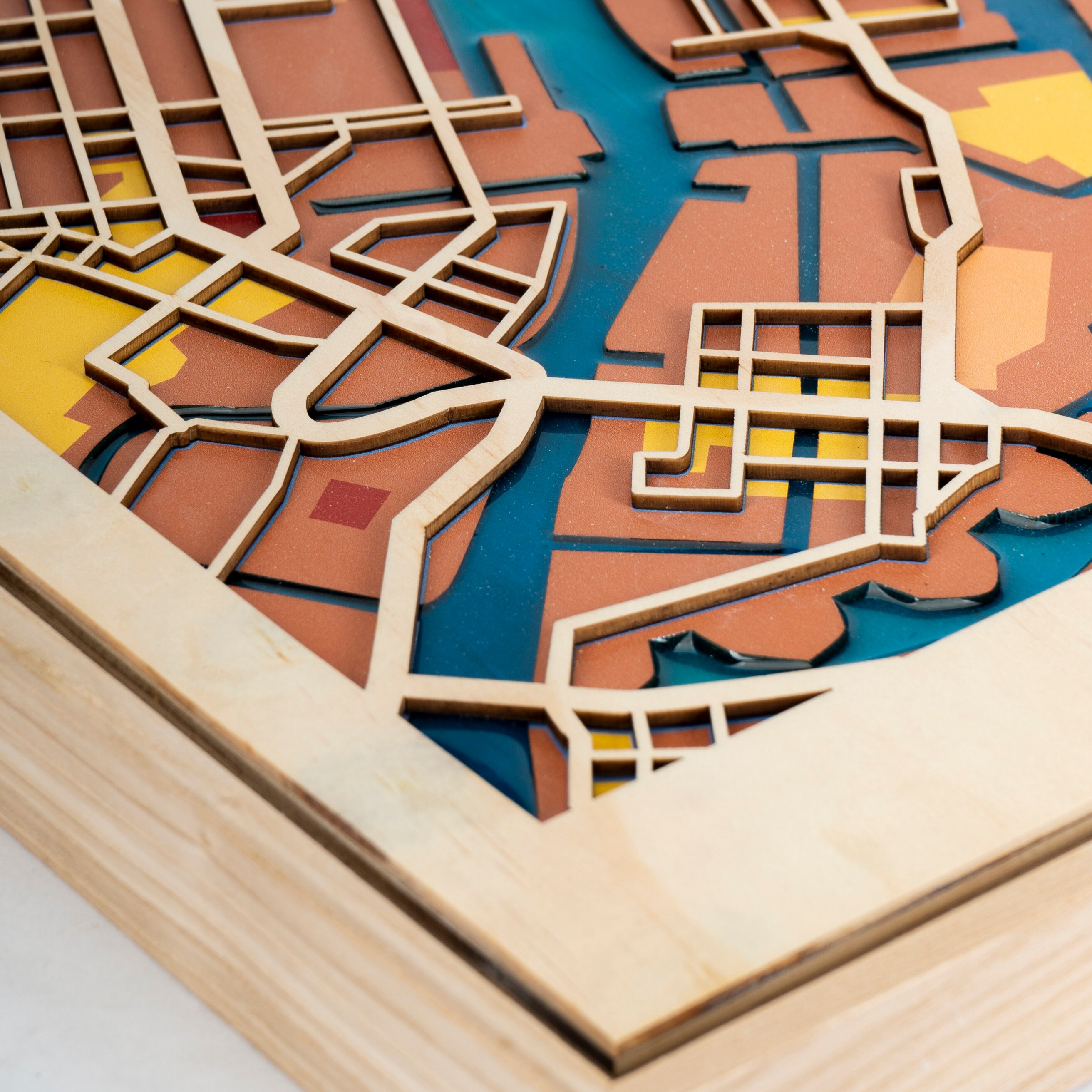 Map Pop Copenhagen Wooden City Map - Modern Rustic Wall Decor - Handcrafted ...