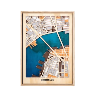 Wooden Map of Any City in the World | Unique Personalized Gift Farewell and Housewarming, 5th Anniversary Birthday Wedding | Wood & Epoxy