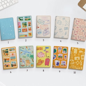 Cartera con funda de cuero para pasaporte de la colección Wanderlust: accesorios de viaje personalizados: un pequeño obsequio exclusivo para él y para ella