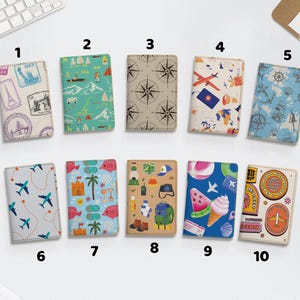 Cartera con funda para pasaporte de cuero personalizada hecha a mano - Colección de accesorios de viaje Wanderlust - Pequeño obsequio único para su amante, él o ella