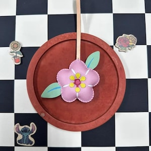 Sakura Flower Bag Charm, Floral Collection Bag Charm, Purse Bag Charm, Unique Leather Charm, Cute Key Chain, Handmade Gift For Him Her