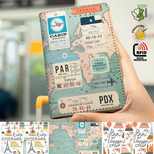 Personalisierte Vintage Map Leder Passhülle Halter Brieftasche - Wanderlust Kollektion - Reise-Accessoires - Kleines Geschenk für Ihn Sie