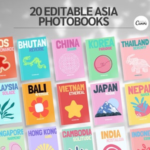 20 Travel Photobook Canva Template Bundle | Asia Luxury Printed Photo Book Models