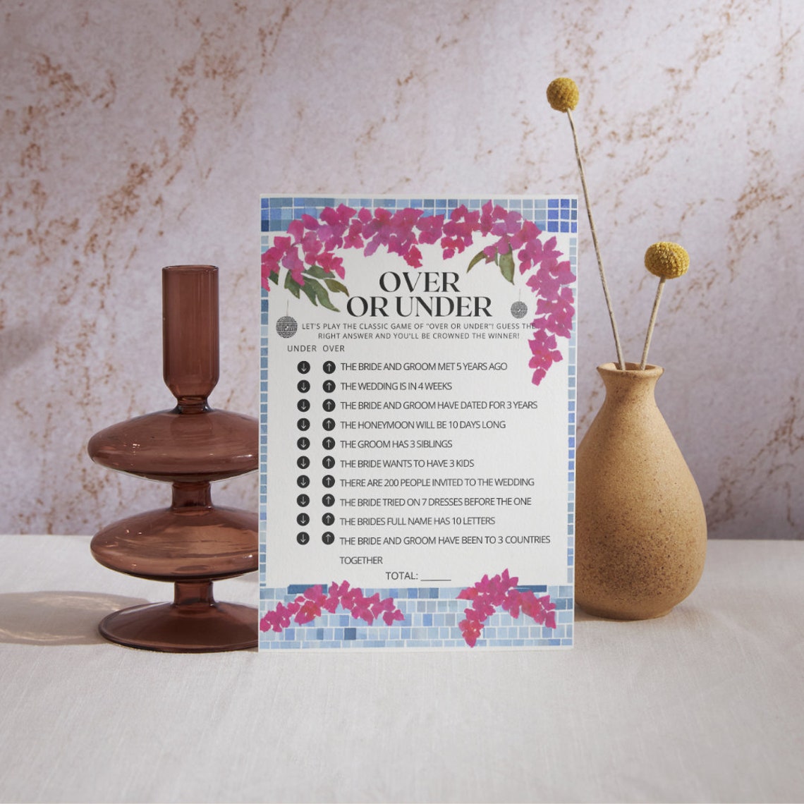 Minimal Hens and Bridal Shower Games | Over or Under | Bachelorette ...