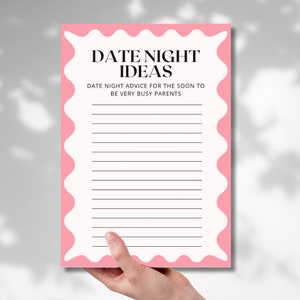 Minimal Baby Shower Party Games | Date Night Ideas | Wavy Border | Modern| Instant Download | Template Canva | Pink or Blue |