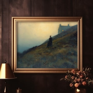 Impressão de arte gótica, Bronte Sisters, Jane Eyre Inspirada, Dark Academia, Arte de parede vintage, Arte gótica vintage, Download instantâneo, Arte de parede temperamental
