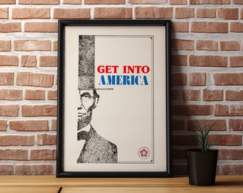 Arte de parede vintage de 4 de julho, Abraham Lincoln, pôster americano para impressão, bicentenário de 1776, pôster vintage, impressão de arte de parede patriótica
