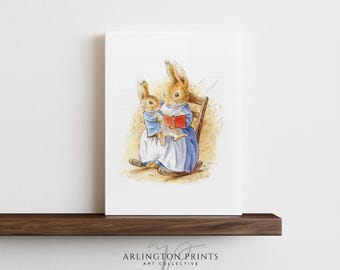 Beatrix Potter Bunny Wall Art, Whimsical Rabbit Art, Nursery Print, Digital Download | TA03