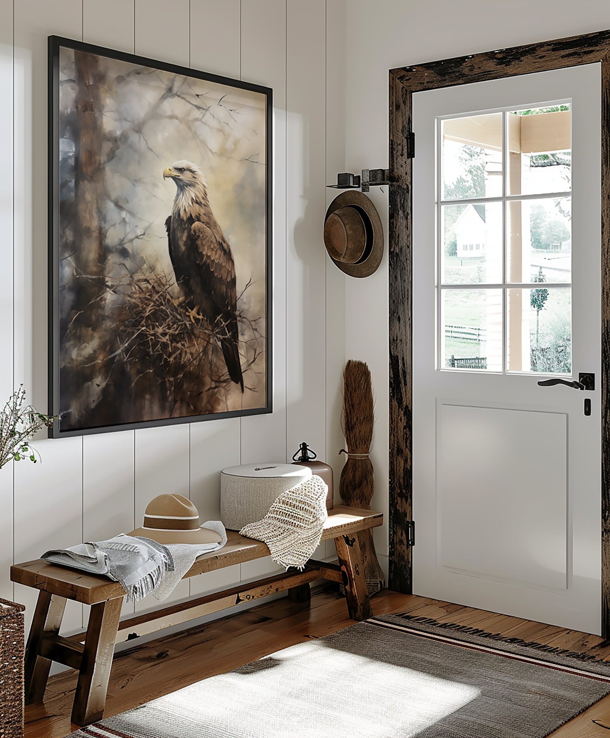 Vintage Bald Eagle Print | Moody Bird Wall Art | Wildlife Print ...