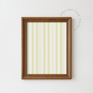 Soft Yellow Nursery Stripes, Printable Baby Room Art, Minimalist Stripe Wall Decor, Modern Coastal Pastel Art Print #901
