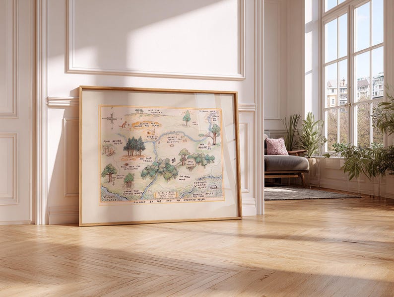 Vintage Woodland Map Giclée Print, UNFRAMED Storybook Nursery Decor ...