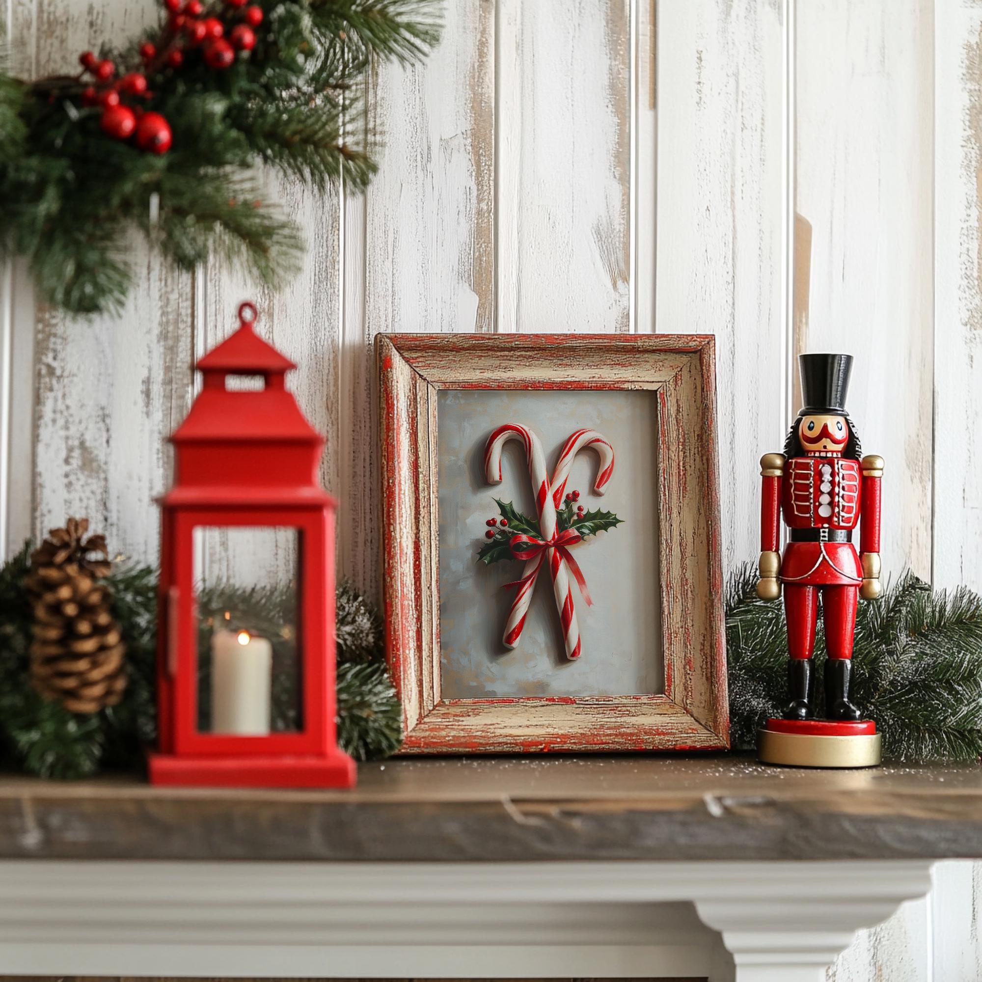 Targa vintage in metallo con scritta Buon Natale, biscotti appena sfornati, torte e dolcetti, bar della cioccolata calda, decorazione da parete, bastoncini di zucchero, Babbo Natale - Italia