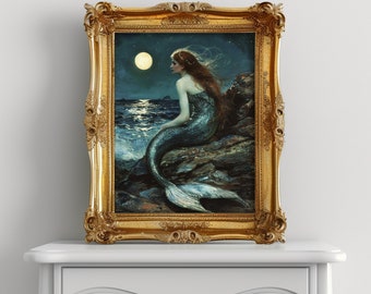 人魚のアートワーク、ファンタジー ウォール アート、リトル