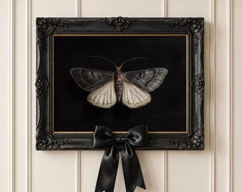 Estampado de polilla vintage - Arte mural imprimible de estilo Dark Academia, decoración gótica de insectos CD-862