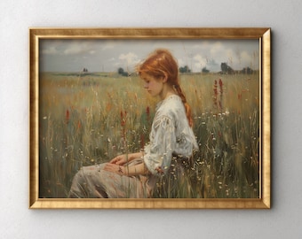 Anne of Green Gables Painting, Anne With an E, Digital Download, Vintage Printable Art, Home Decor, Farmhouse Wall Art, Cottagecore
