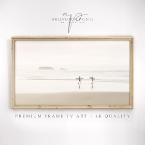 Summer Frame TV Art | Retro Surfers Painting | Vintage Ocean Frame TV Art | California Beach Art For TV | Digital Download