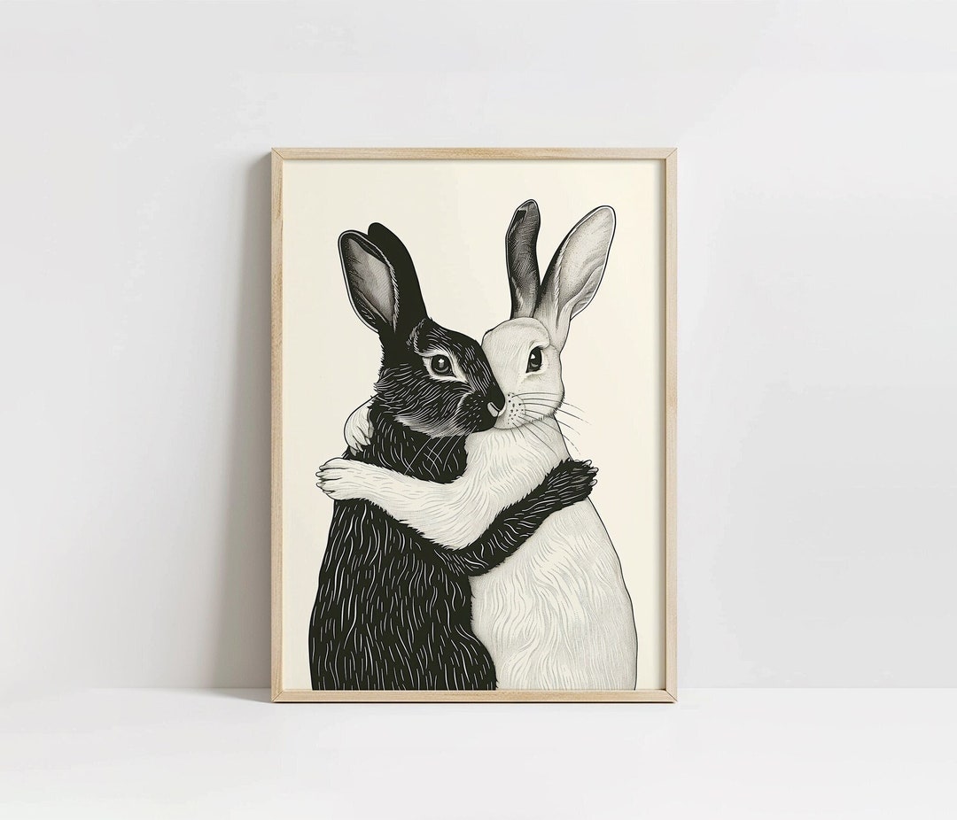Rustic Print Rabbit Vintage Rabbit Art Print, Rustic Cottage Aesthetic, Bunnies, Farmhouse ...