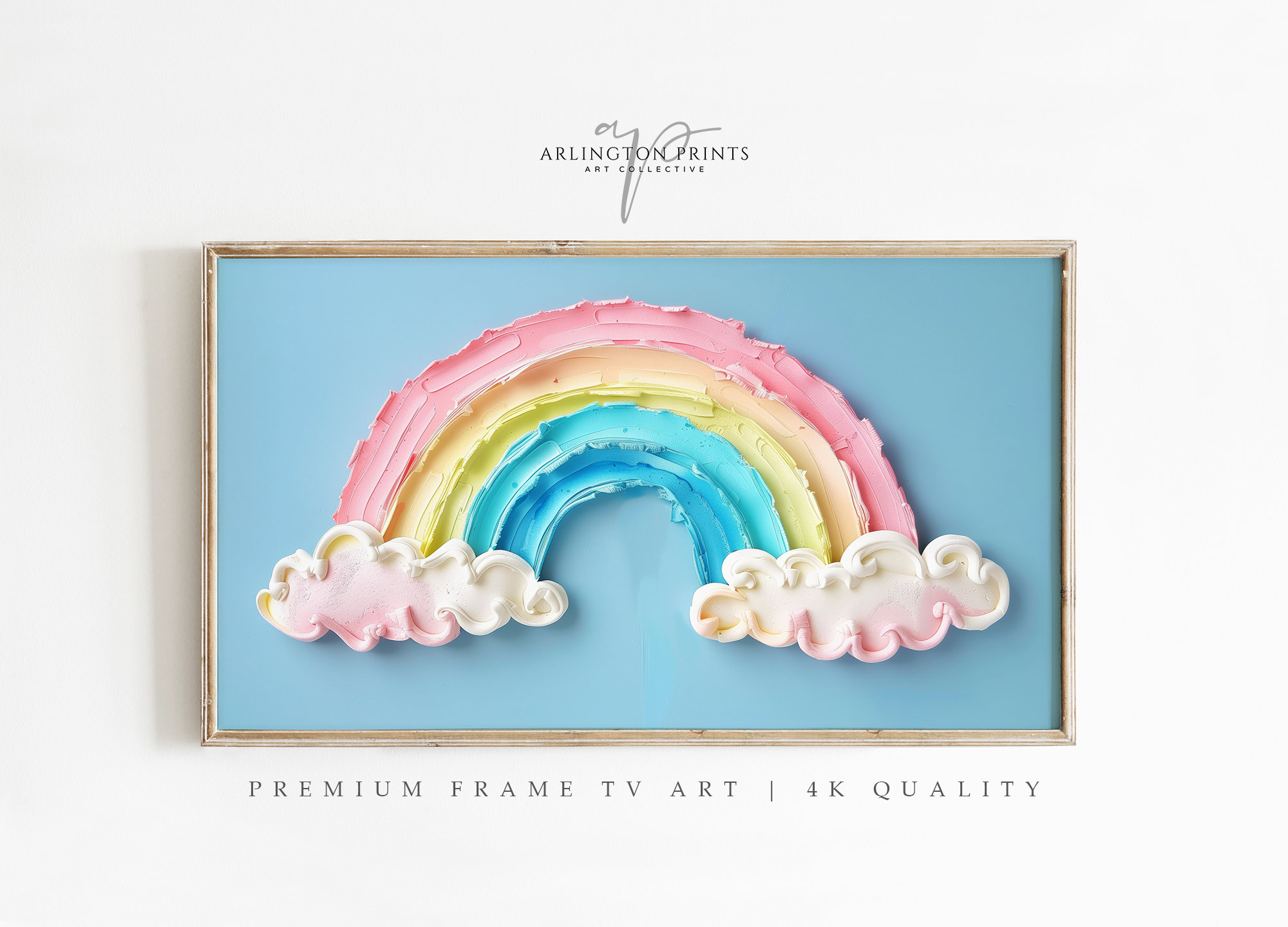 Samsung Frame Tv Art | Colorful Rainbow Kids Room Painting